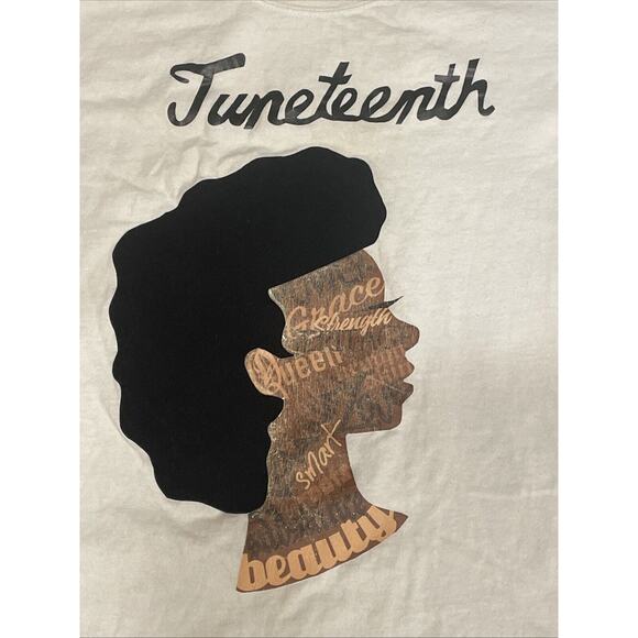 Girls Graphic Print T Shirt Youth Medium Juneteenth White Tee Casual - Picture 2 of 6